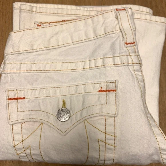 Vintage True Religion White "Joey" Low Rise Flare Stretch Jeans EUC - Picture 12 of 13